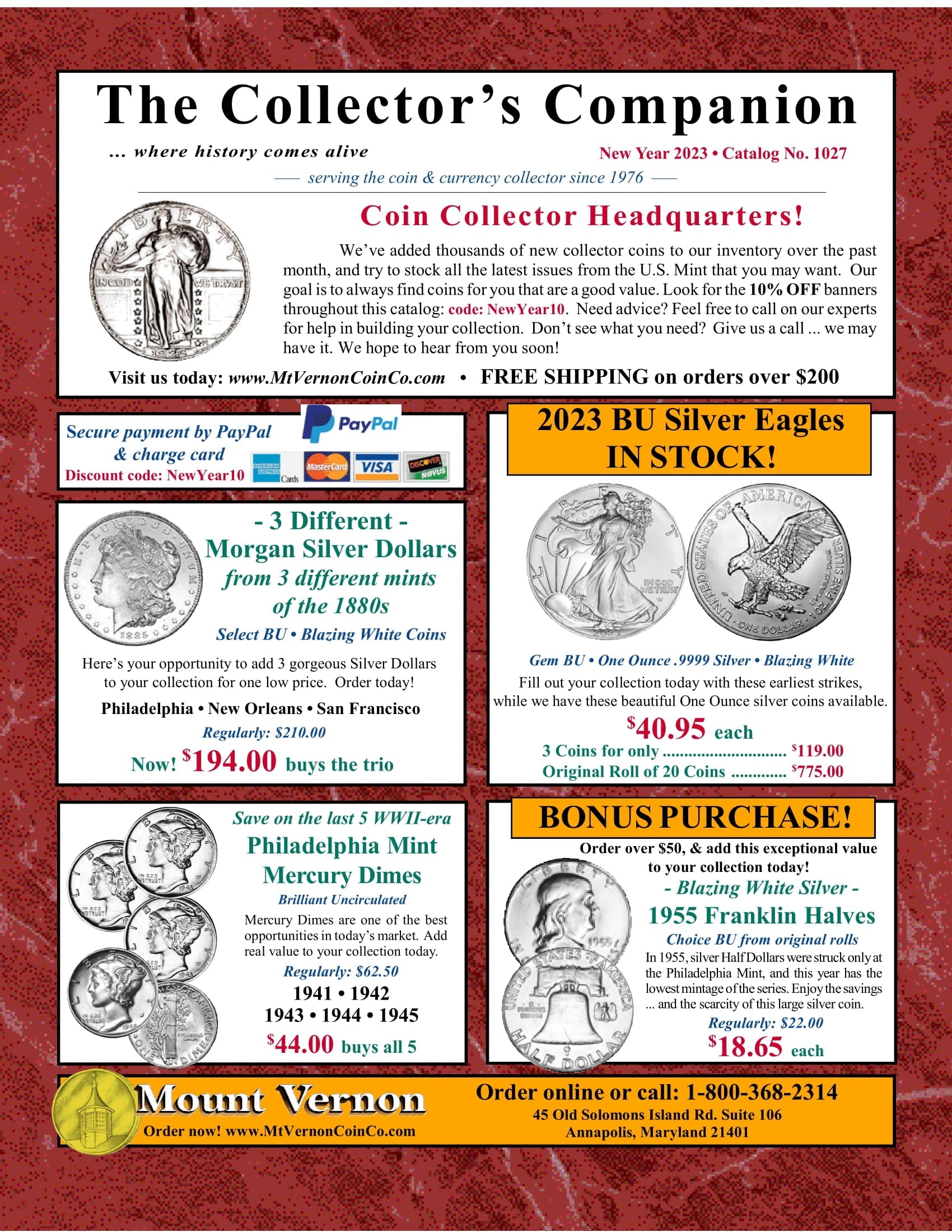 Catalog 1027 Page 1 Mount Vernon Coin