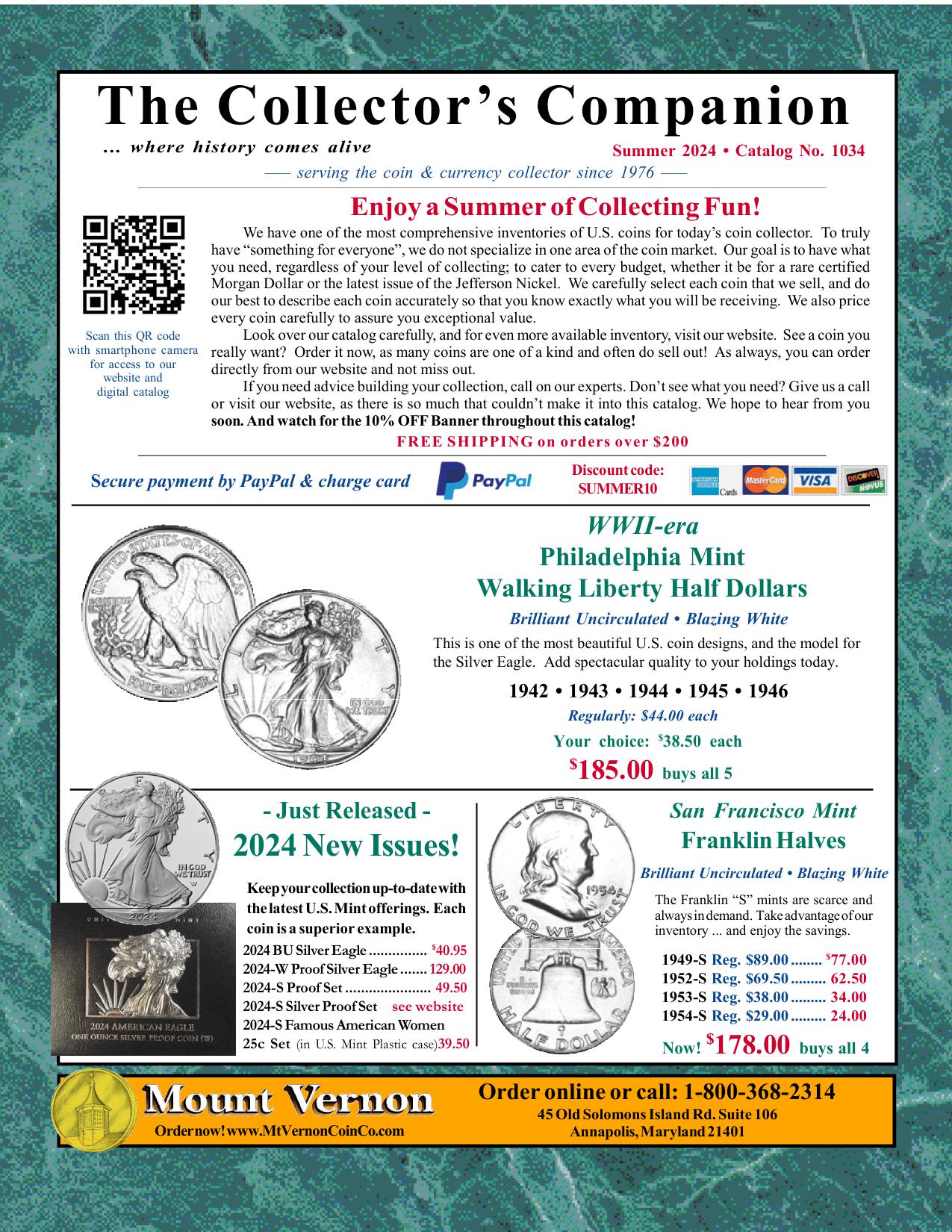 Mount Vernon Coin Company Catalog 1034