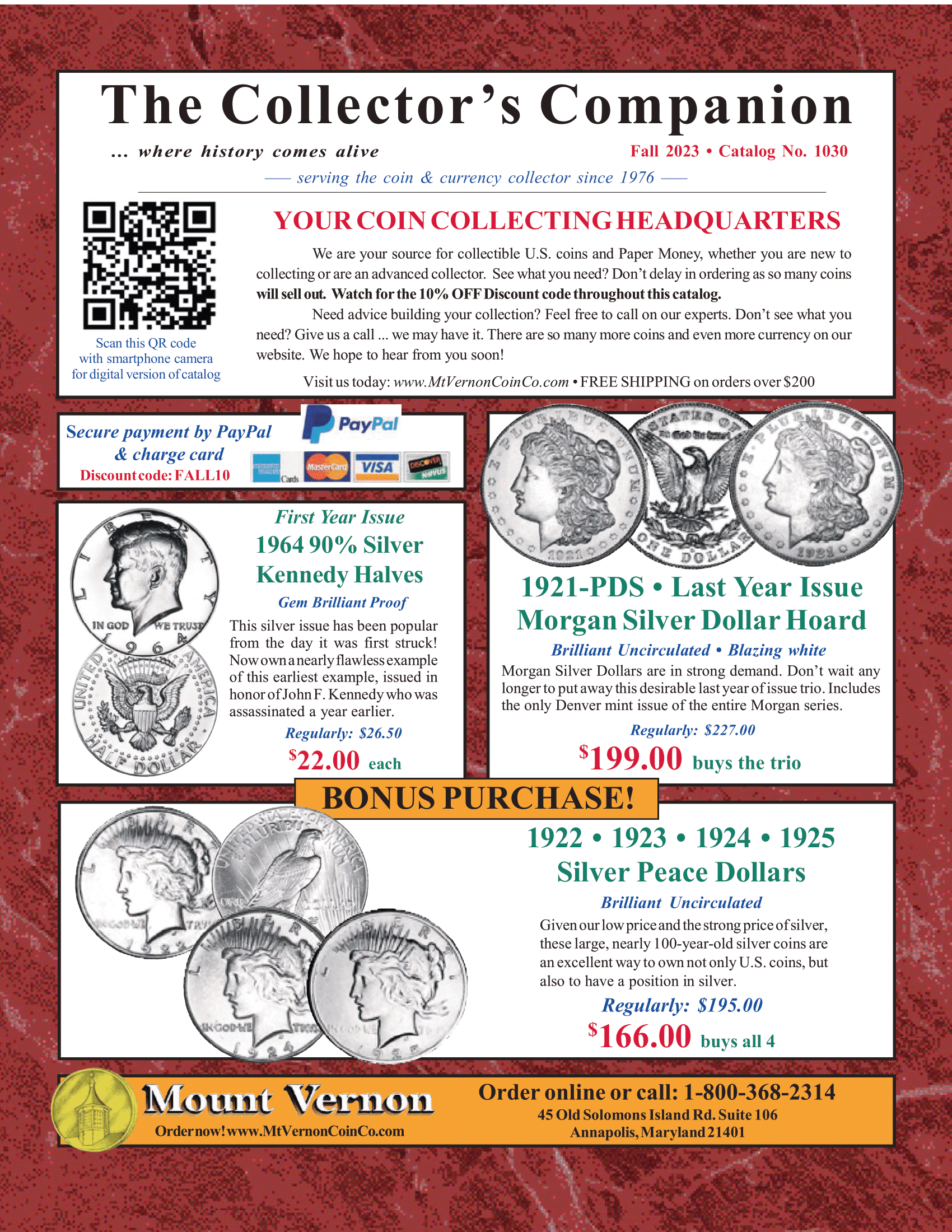 Catalog 1030 Mount Vernon Coin