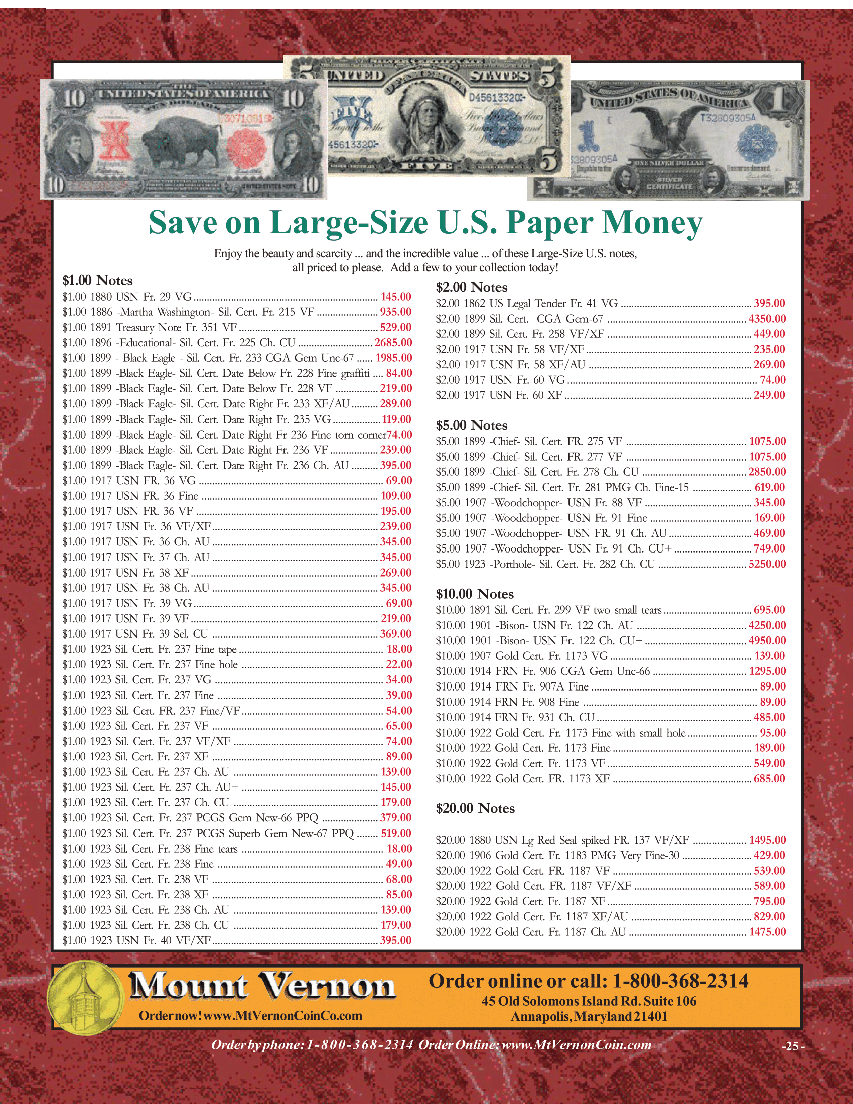 Catalog 1030 Page 25 Mount Vernon Coin