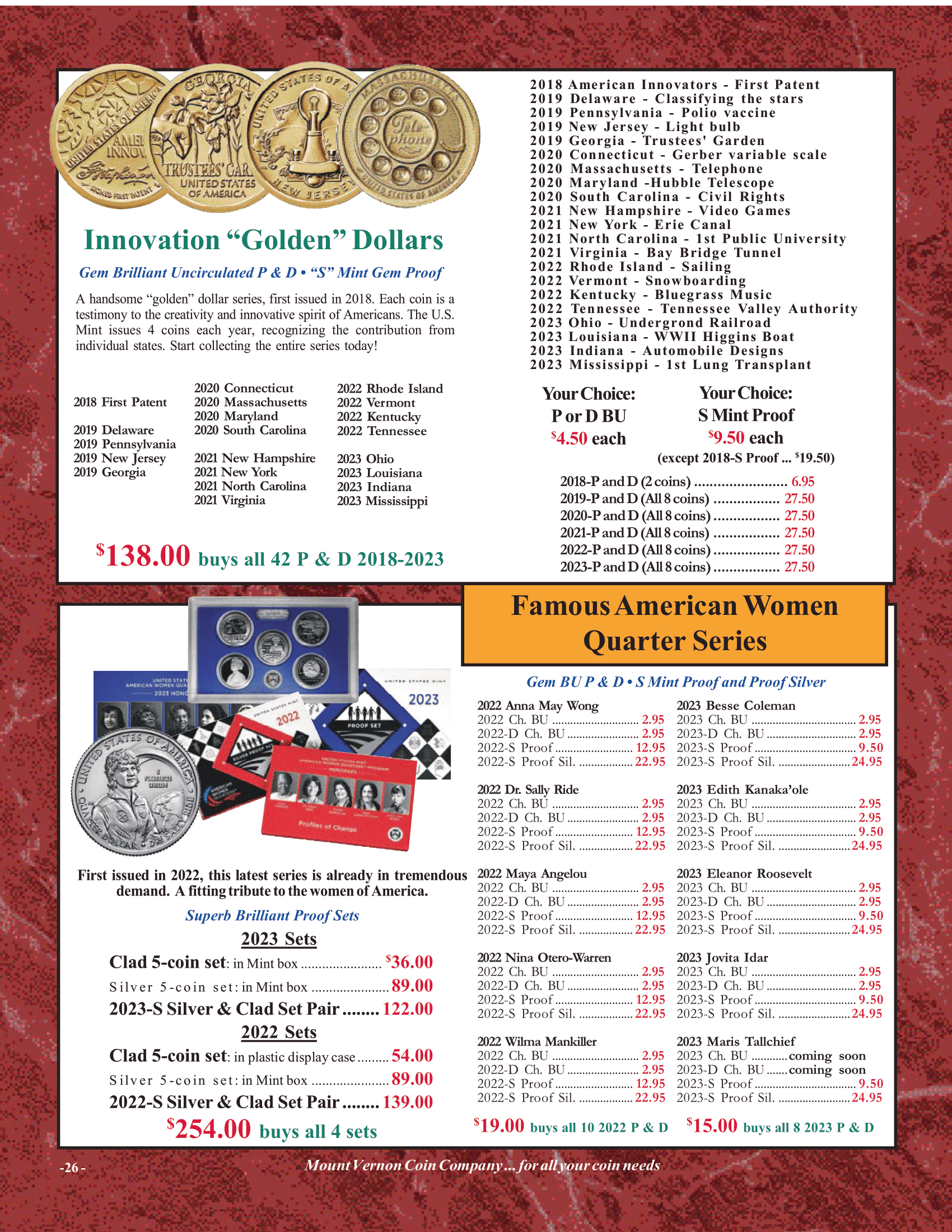 Catalog 1030 Page 26 Mount Vernon Coin