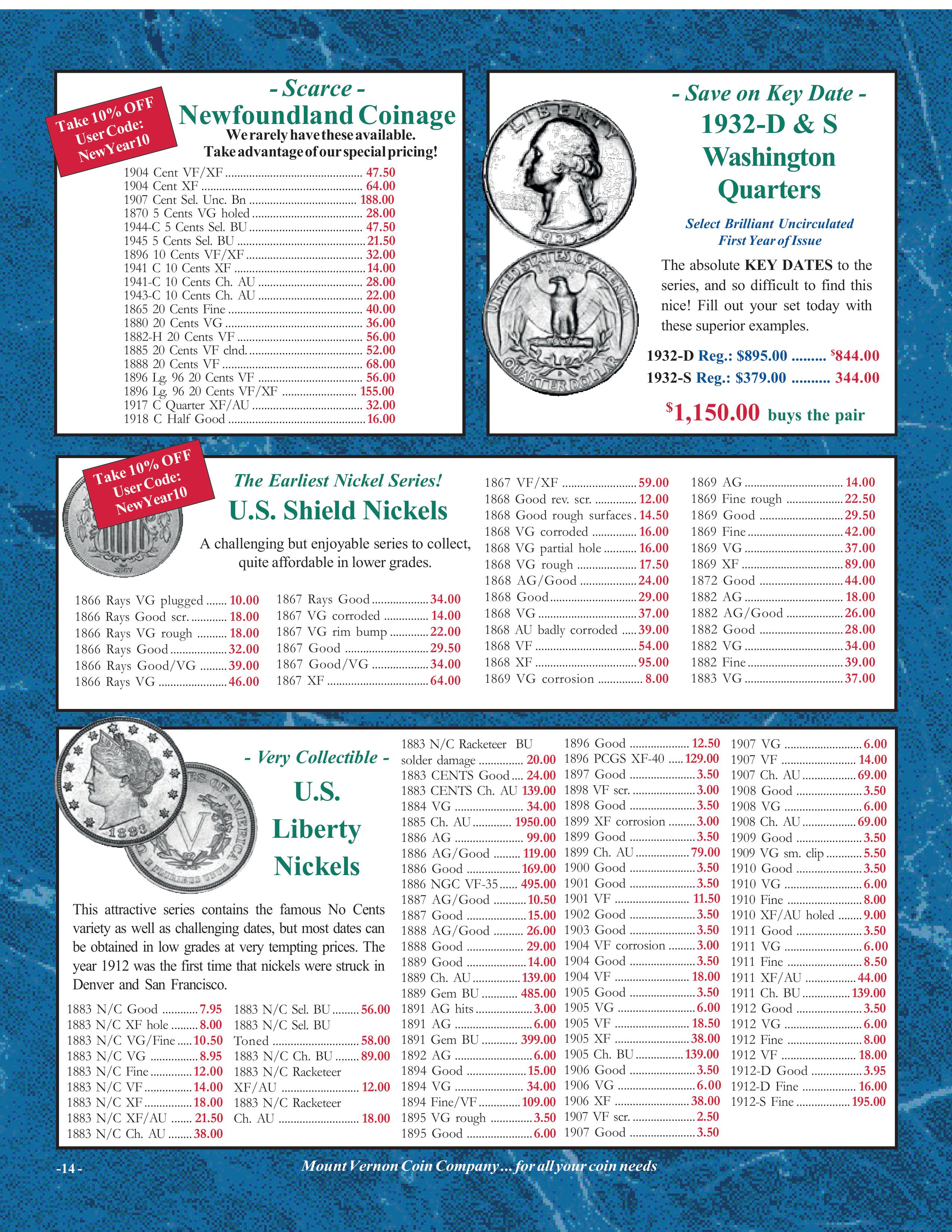 Catalog 1032 Page 14 Mount Vernon Coin