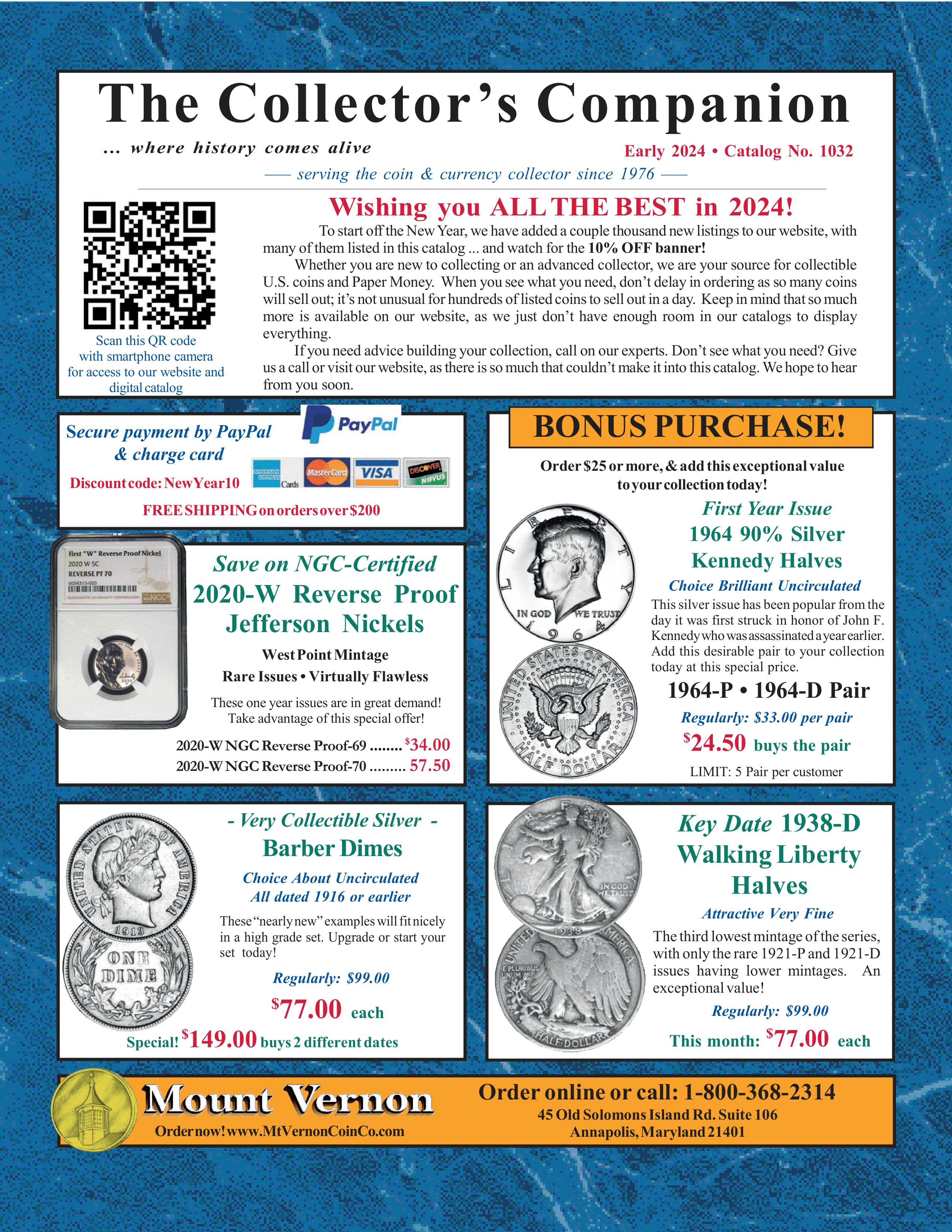 Catalog 1032 Page 1 Mount Vernon Coin