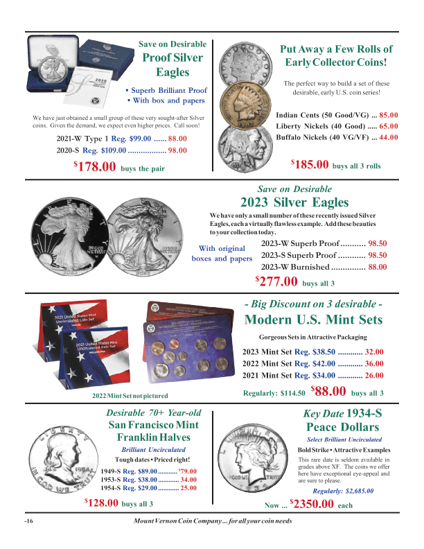 Catalog 1033 Page 16 Mount Vernon Coin