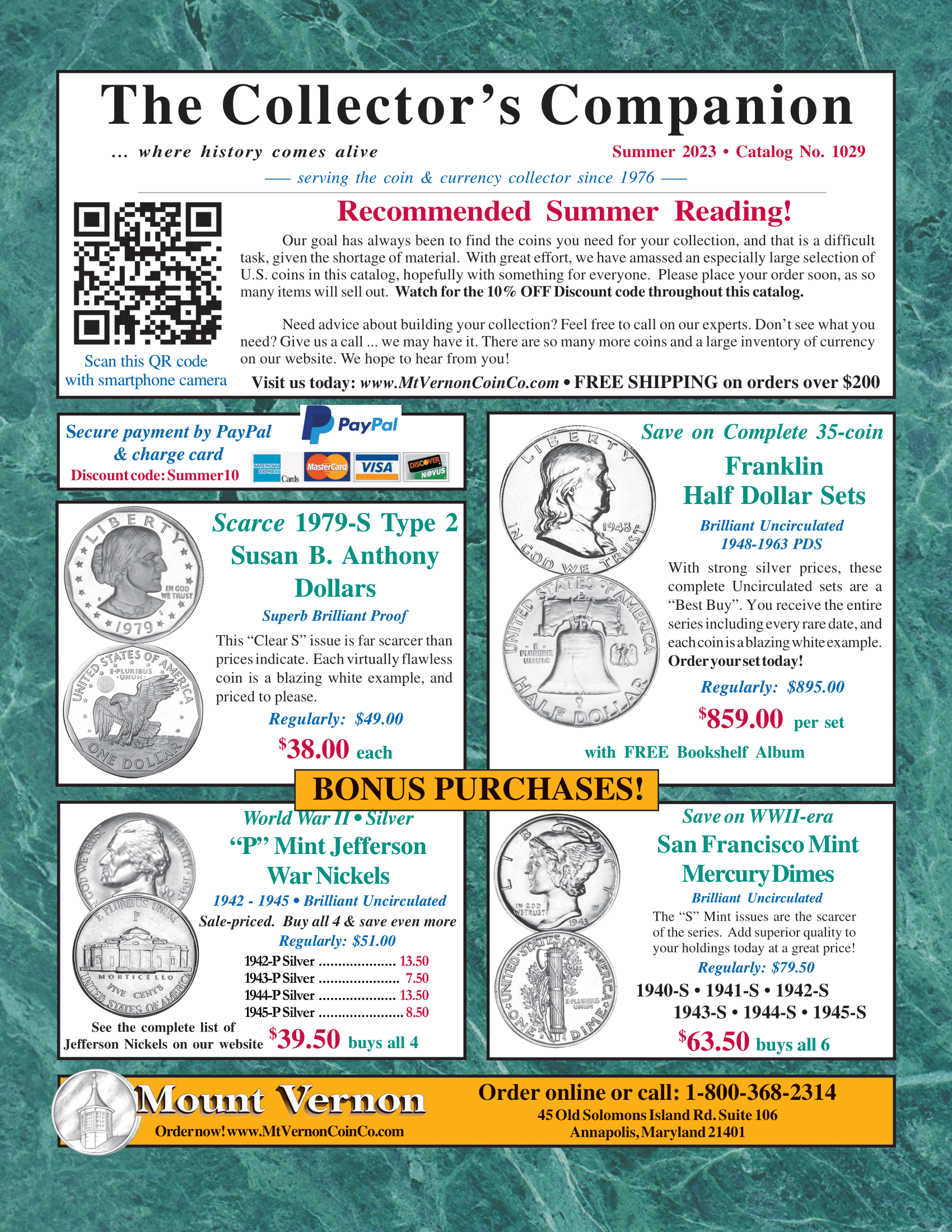 Catalog 1029 Page 1 Mount Vernon Coin