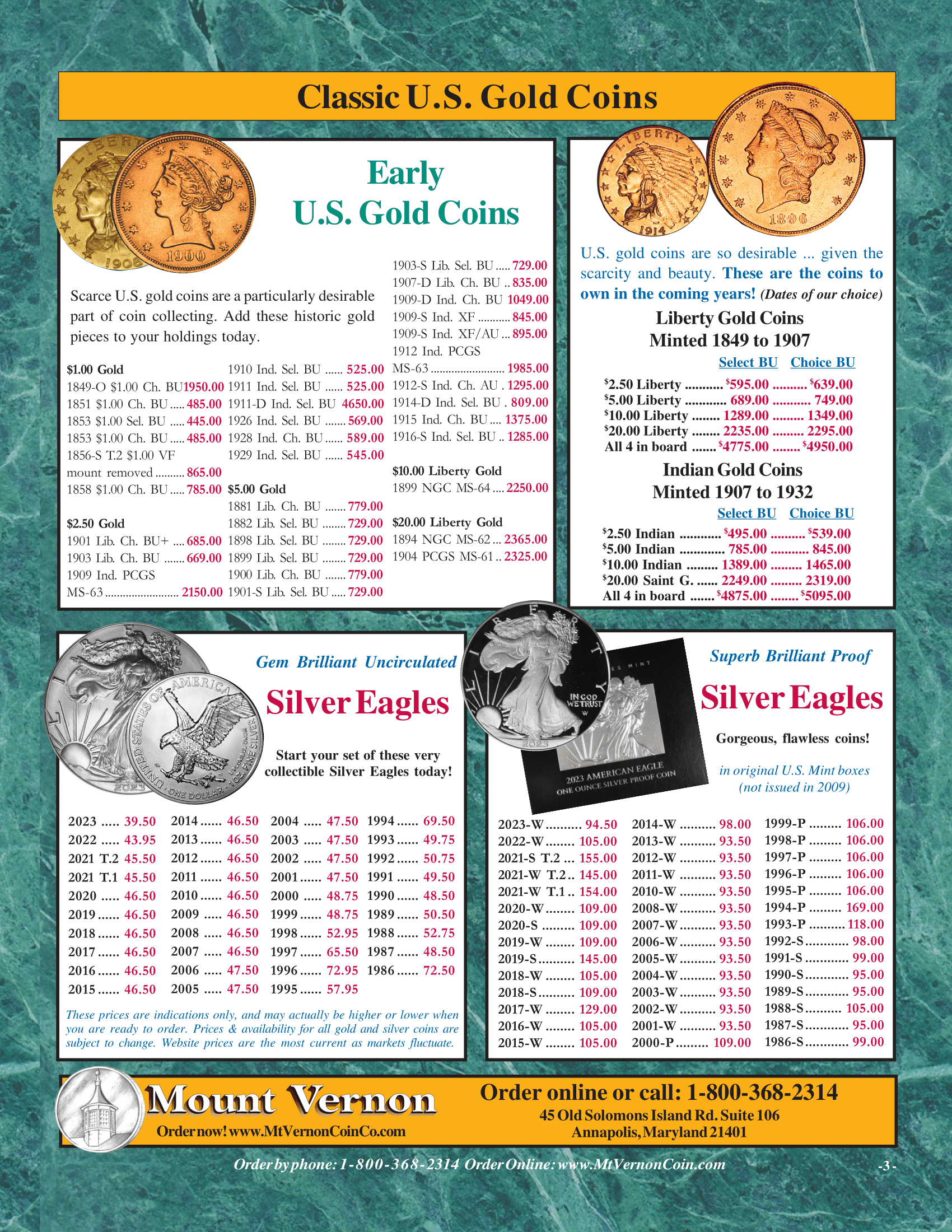 Catalog 1029 Page 3 Mount Vernon Coin