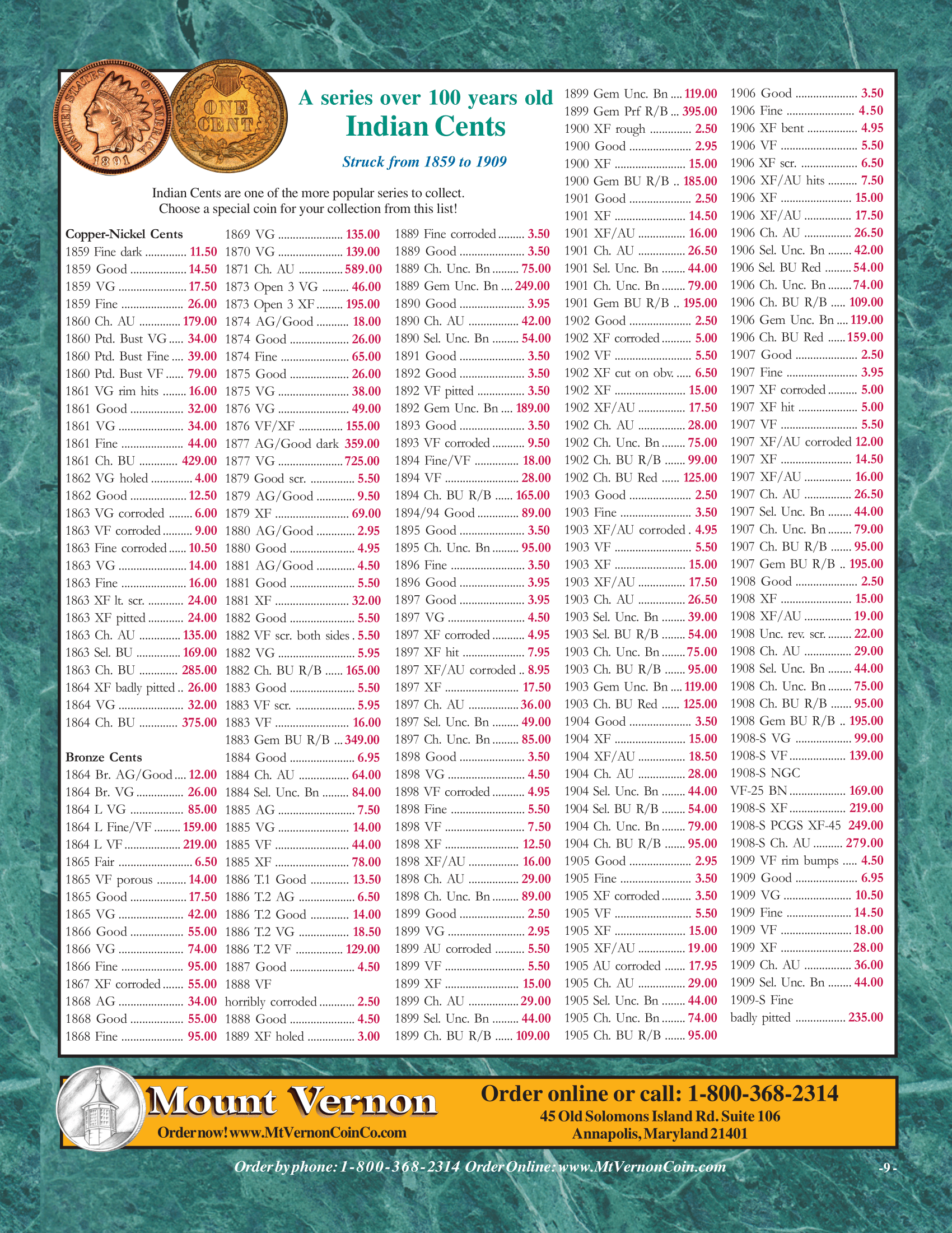 Catalog 1029 Page 9 Mount Vernon Coin