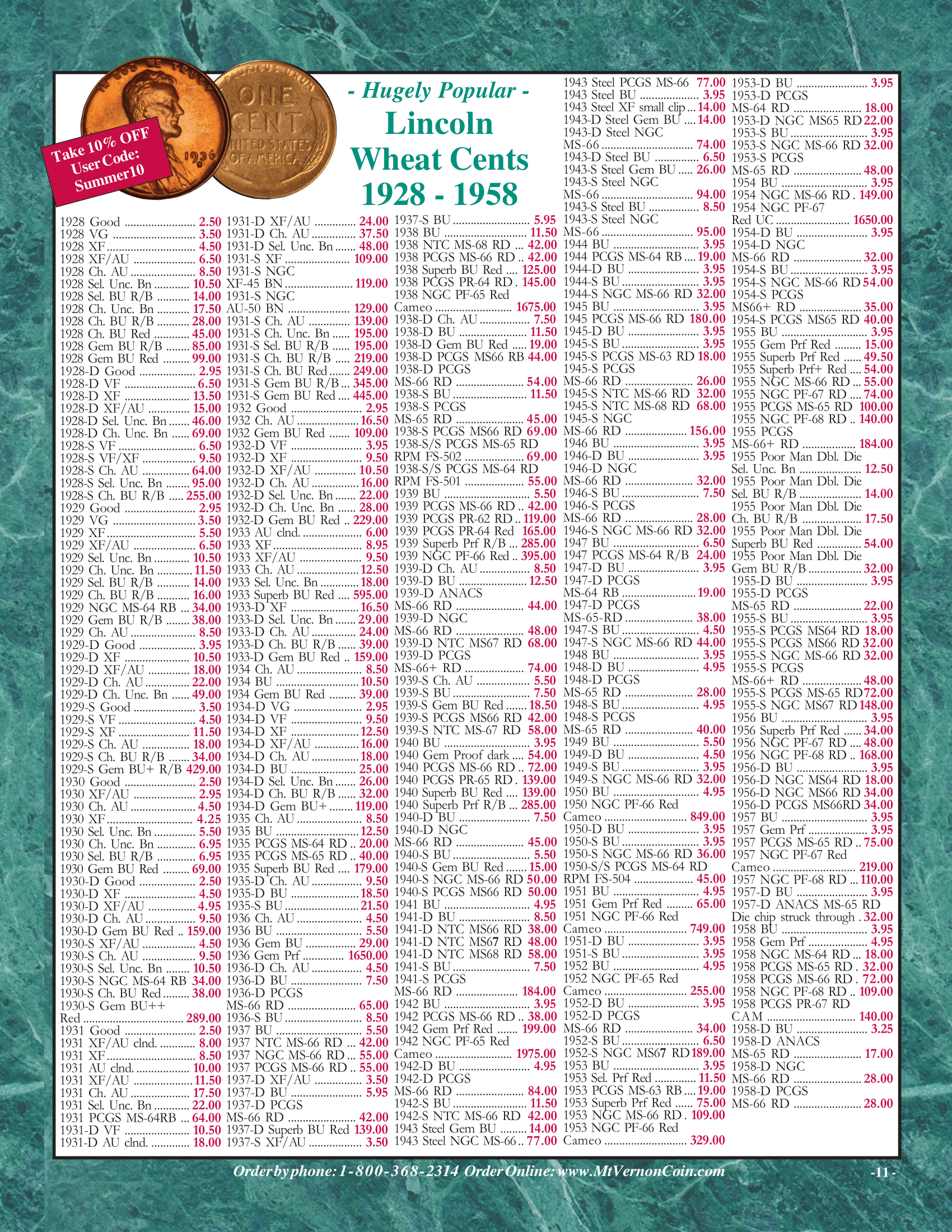 Catalog 1029 Page 11 Mount Vernon Coin