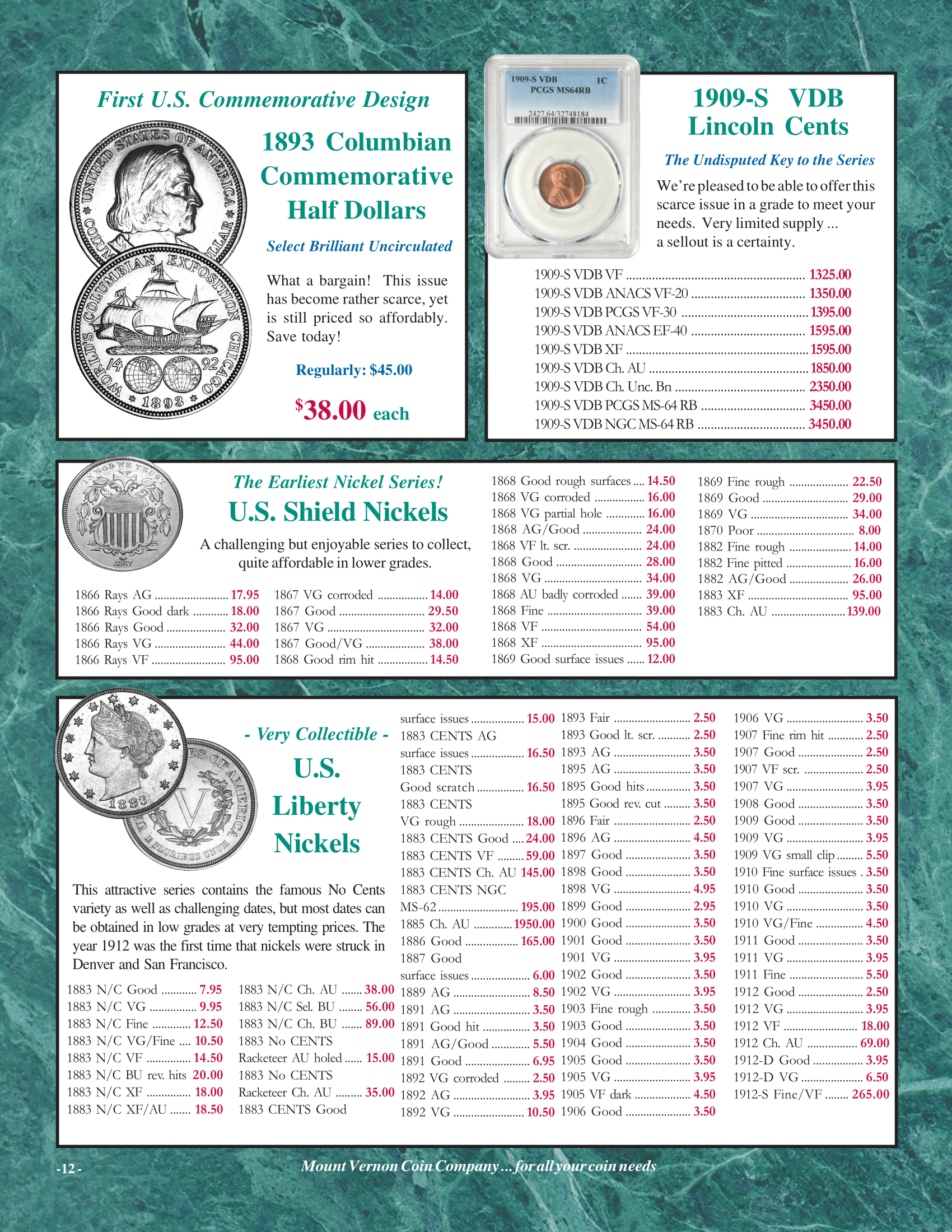 Catalog 1029 Page 12 Mount Vernon Coin
