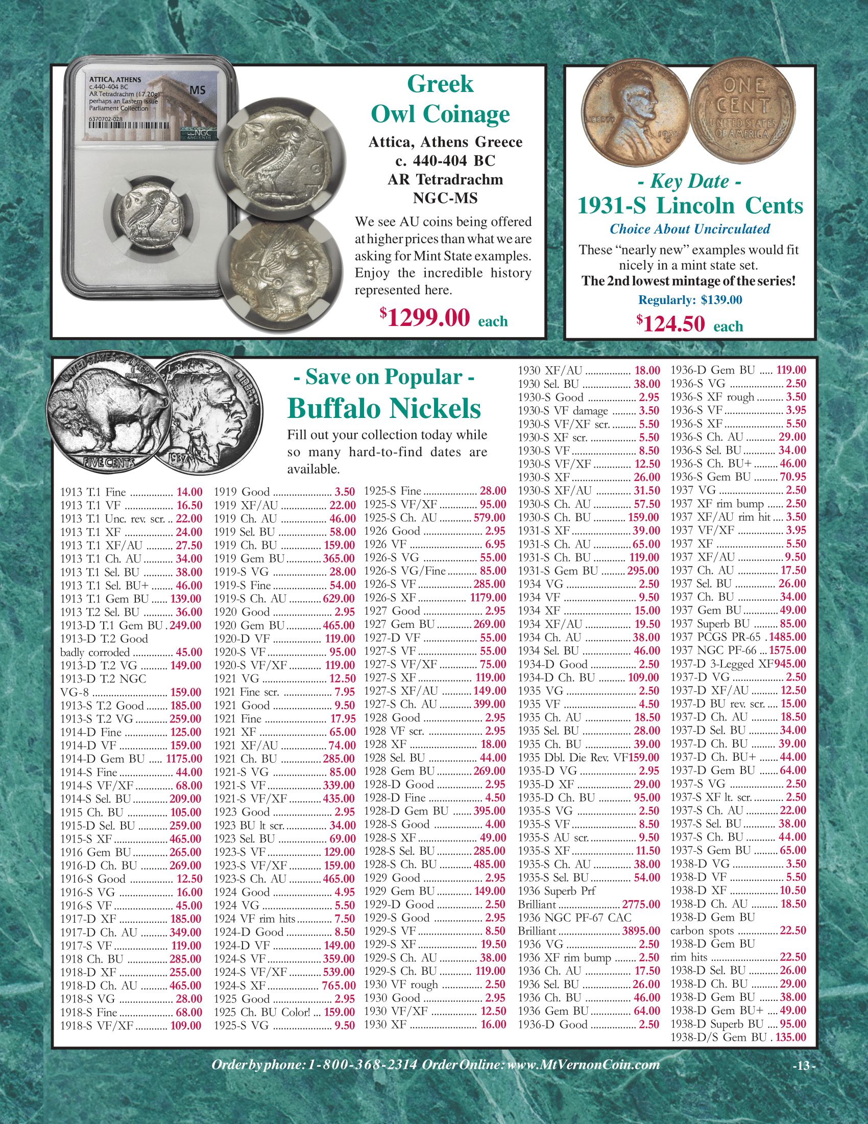 Catalog 1029 Page 13 Mount Vernon Coin
