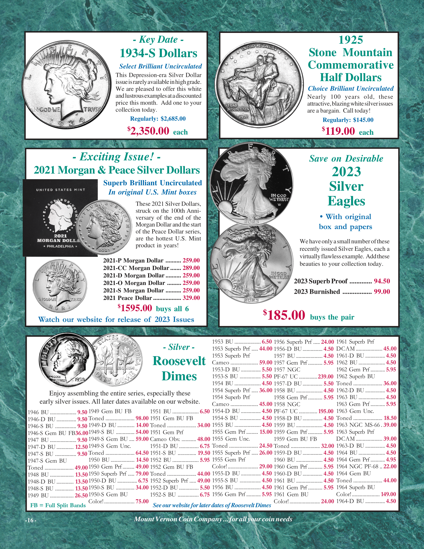 Catalog 1029 Page 16 Mount Vernon Coin