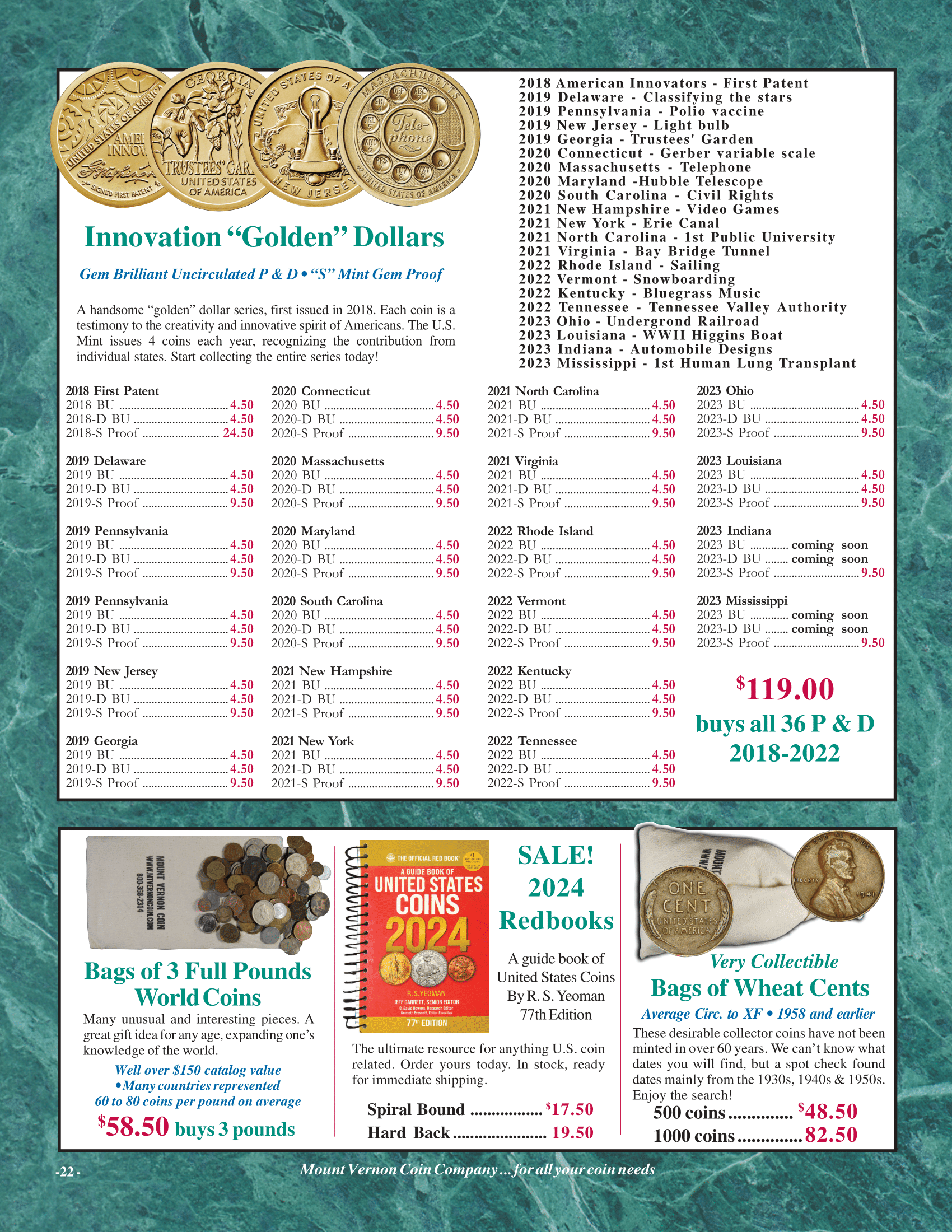 Catalog 1029 Page 22 Mount Vernon Coin