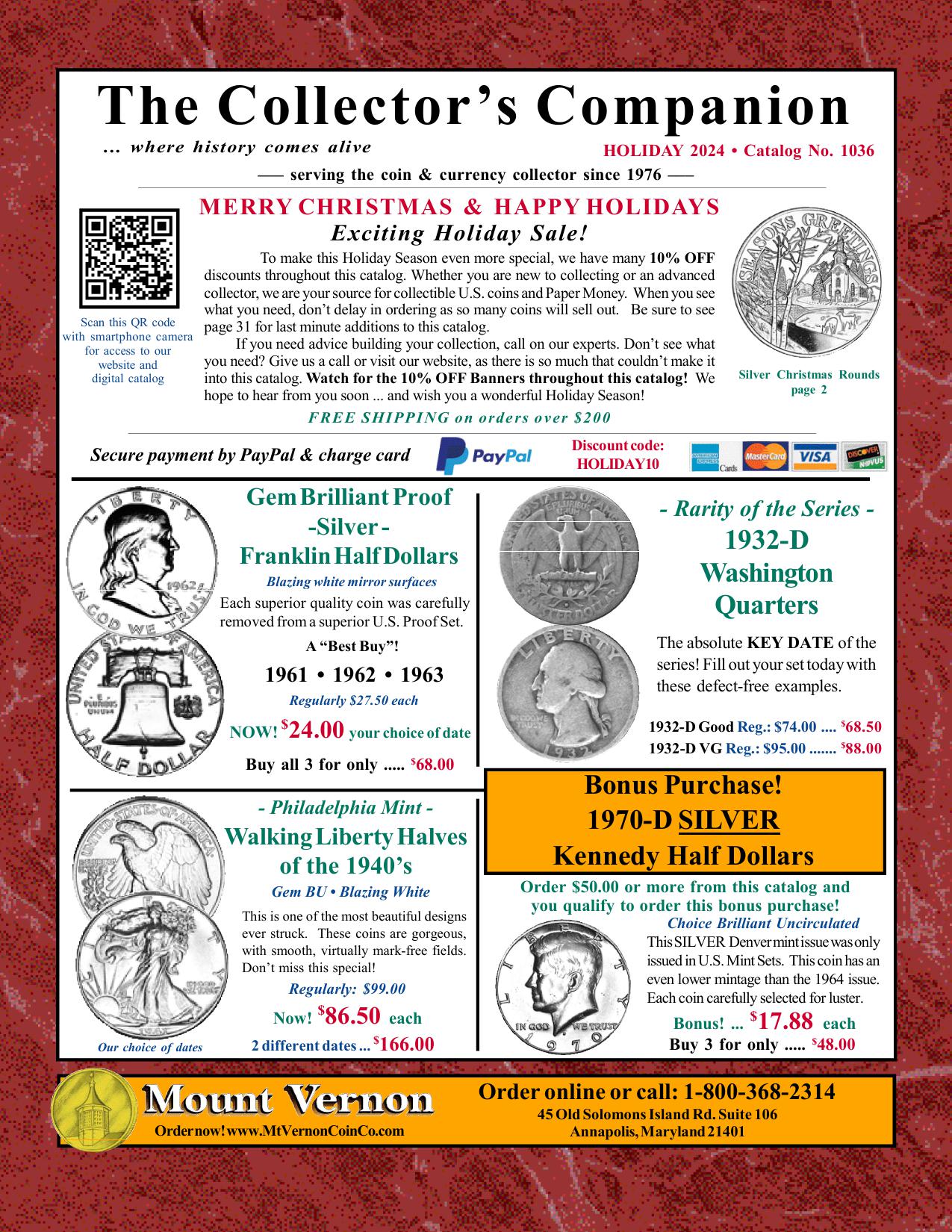 Catalog 1036 Mount Vernon Coin