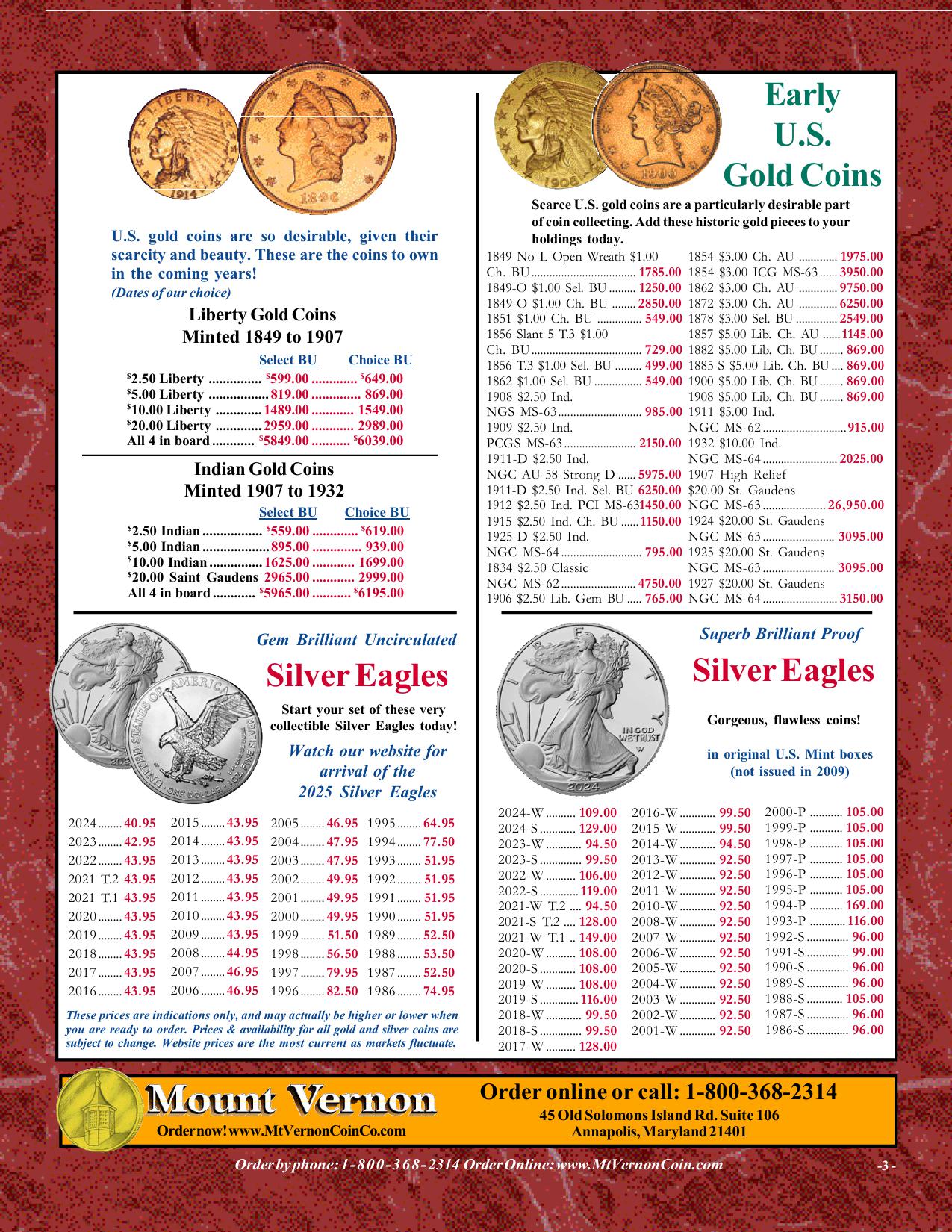 Catalog 1036 Page 3 Mount Vernon Coin