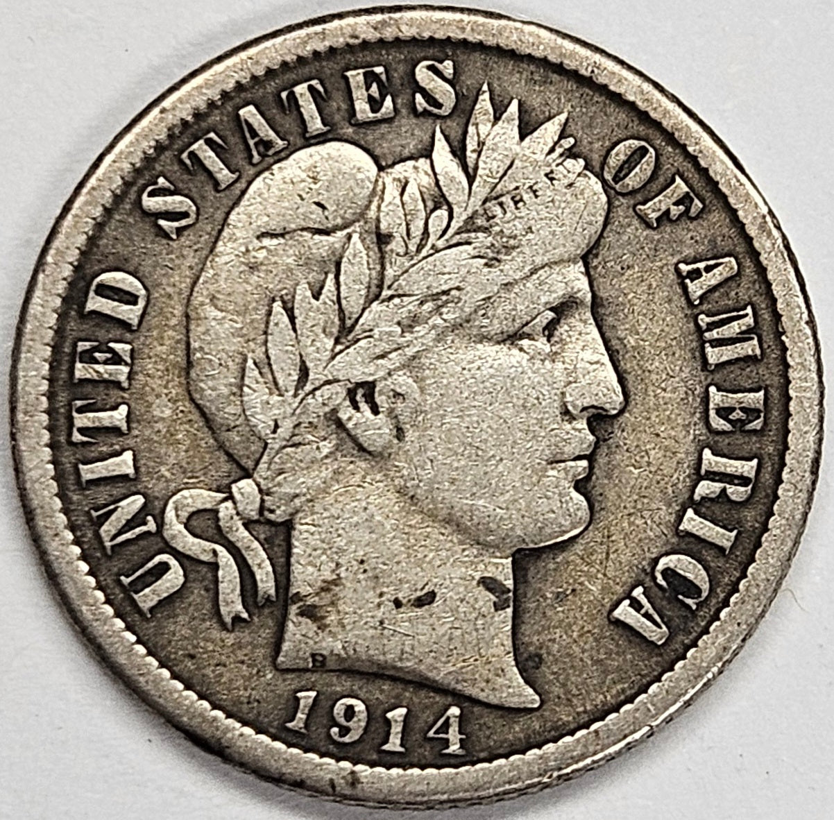 1914 Barber Dime Very Fine - Mount Vernon Coin