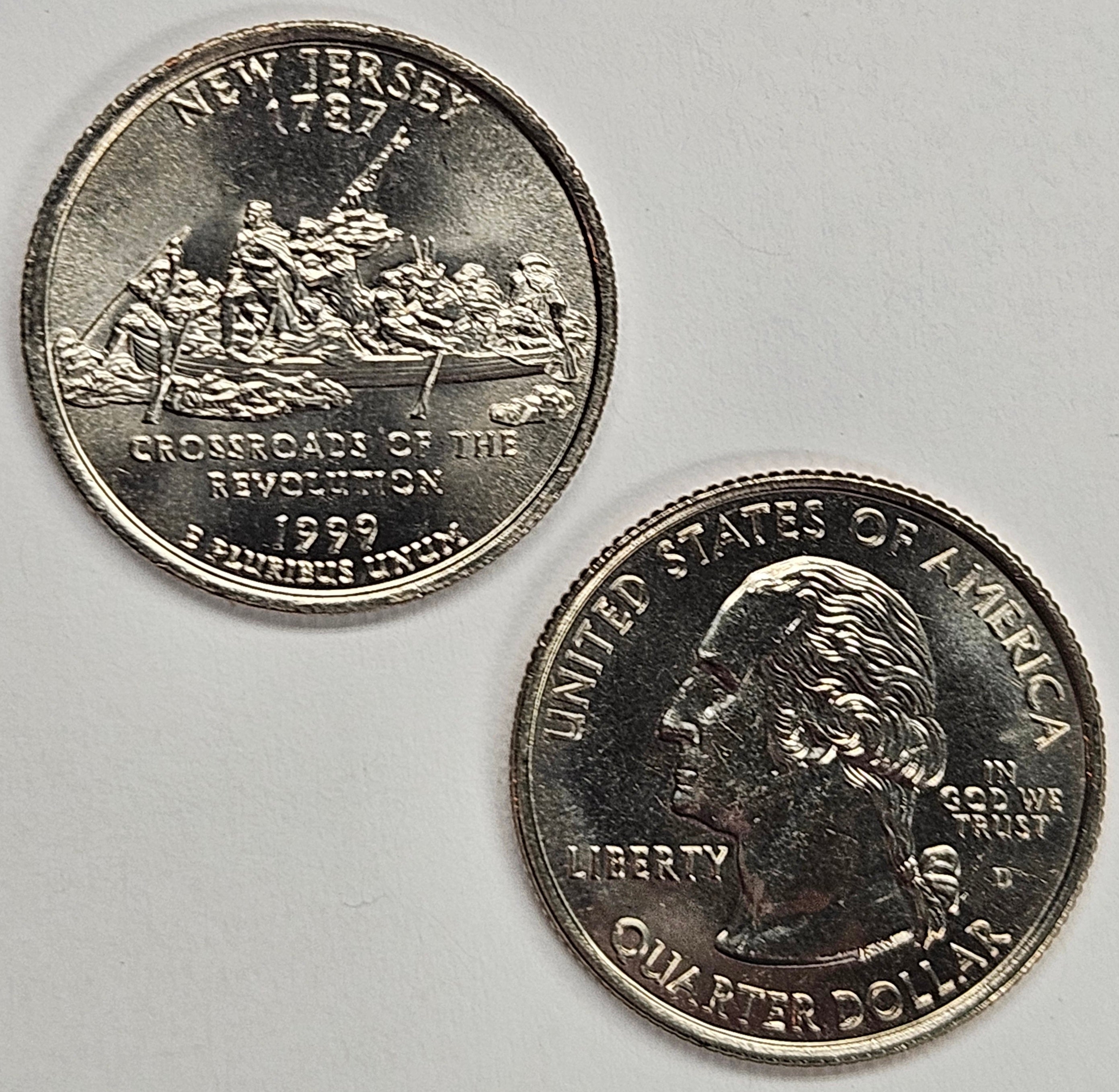 1999-P and D Pair New Jersey State Quarters Choice BU - Mount Vernon Coin