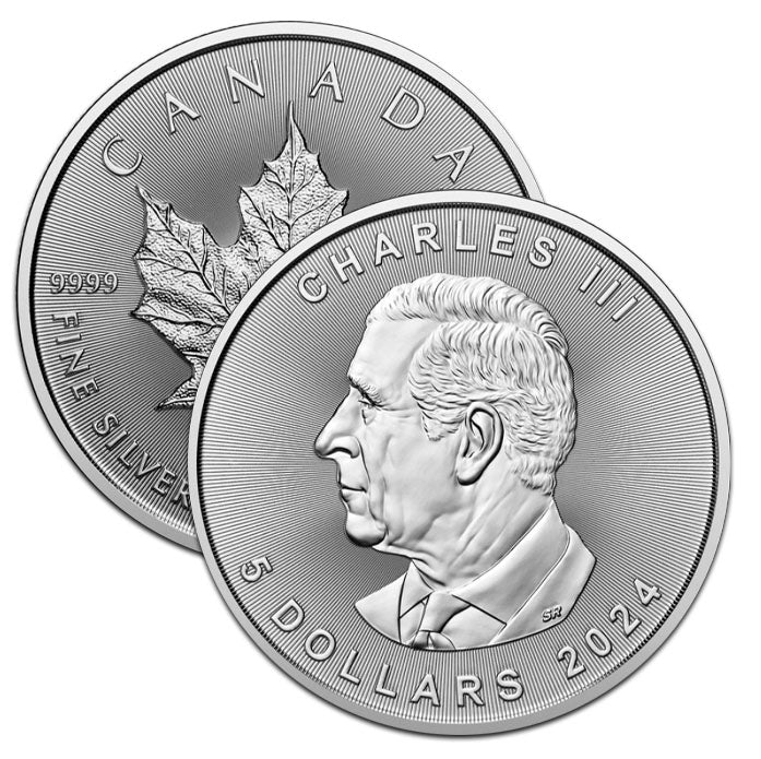 2024 Canadian Silver $5 Maple Leaf . . . . Gem BU 1 oz. Silver