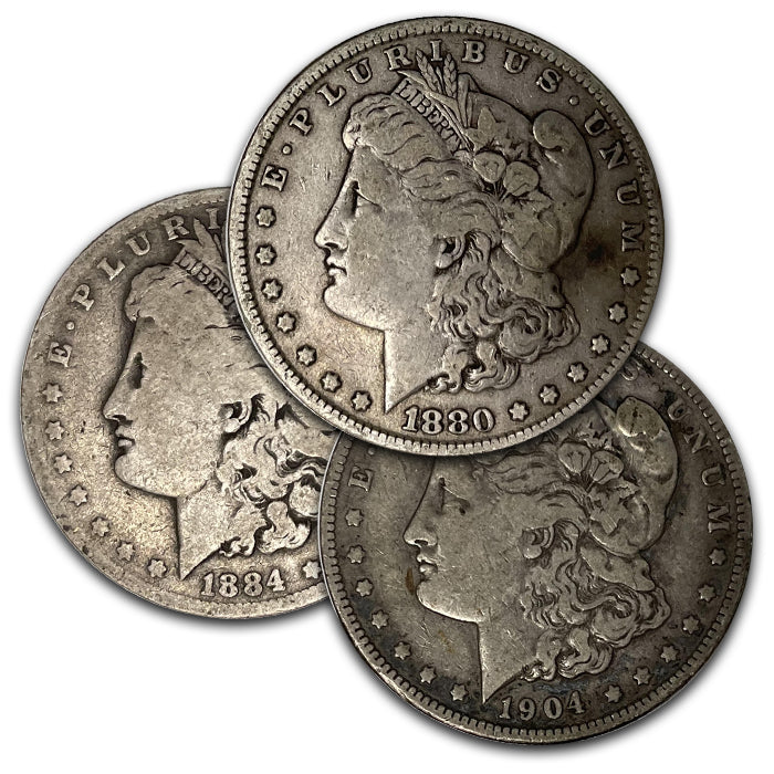 3 Different Pre 1921 Morgan Dollars . . . . Fine to Very Fine