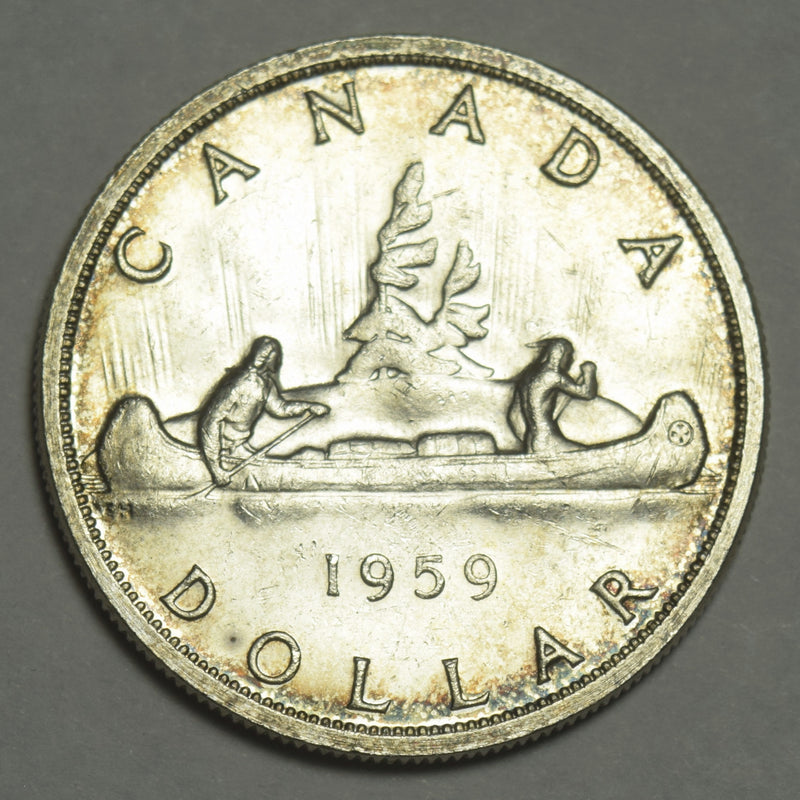 1959 Canadian Silver Dollar . . . . Choice About Uncirculated