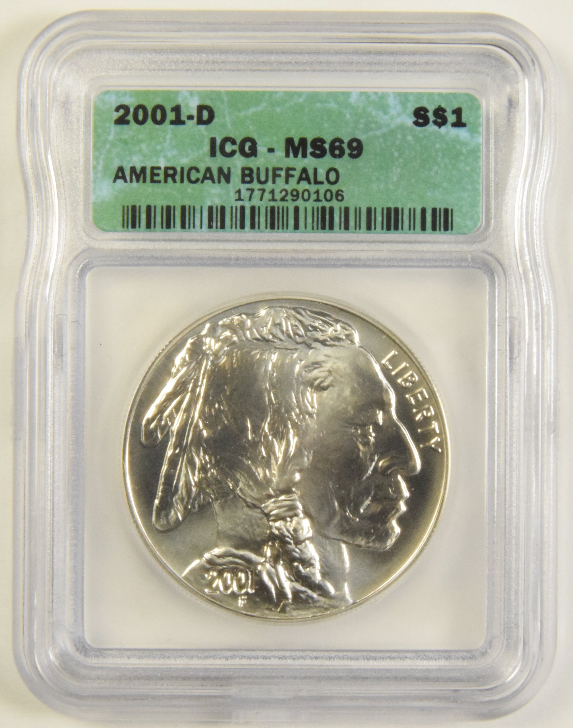 2001-D American Buffalo Silver Dollar ICG MS-69 – Mount Vernon Coin