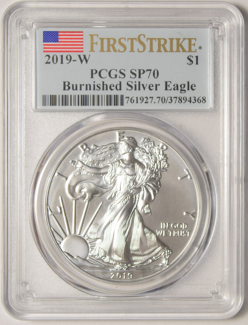 2019-W Burnished Silver Eagle . . . . PCGS SP-70 First Strike