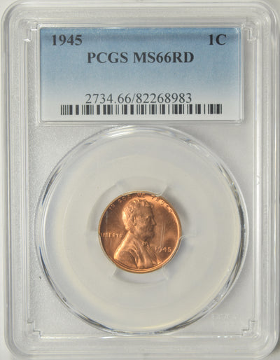 1945 Lincoln Cent . . . . PCGS MS-66 RD