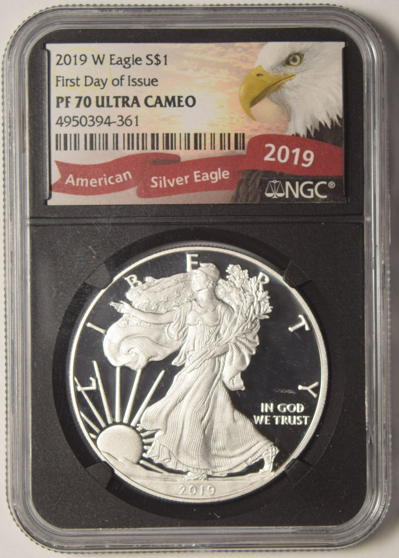 2019-W Silver Eagle . . . . NGC PF-70 Ultra Cameo First Day of Issue Retro Holder