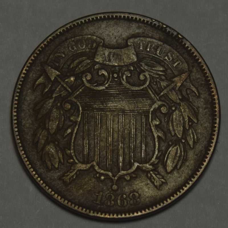 1868 Two Cent Piece . . . . Choice About Uncirculated