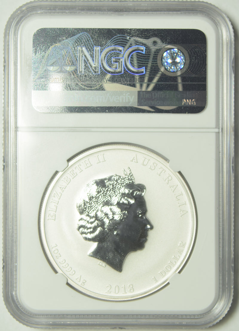 2018-P Australian Dragon and Tiger $1.00 . . . . NGC MS-70 Silver One of First 593 Struck