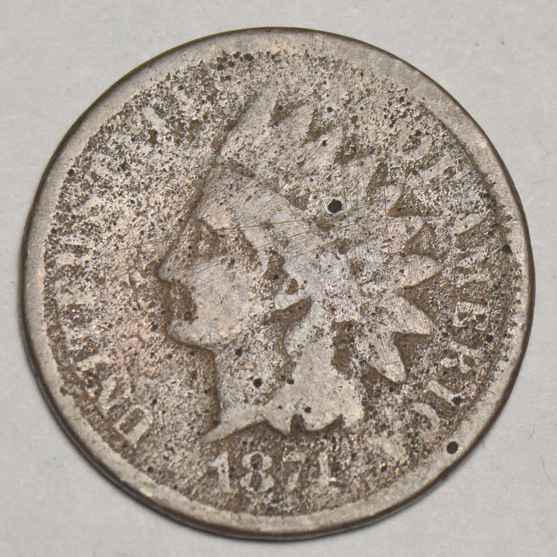 1874 Indian Cent . . . . Fine pitted