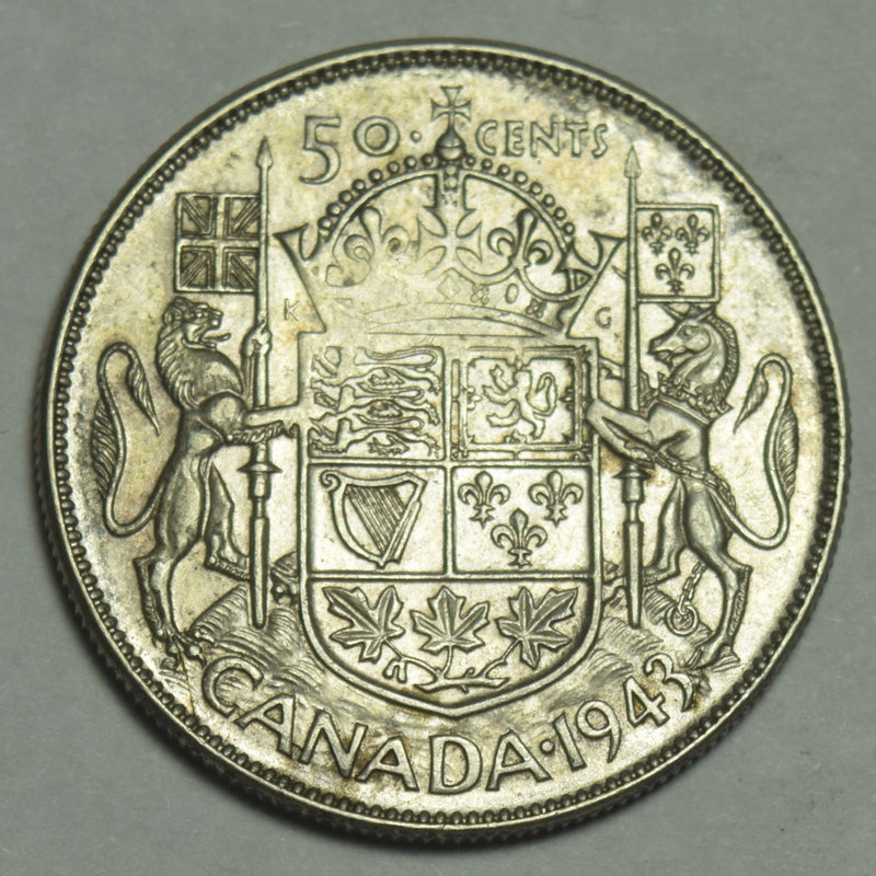 1943 Canadian Half . . . . Choice About Uncirculated