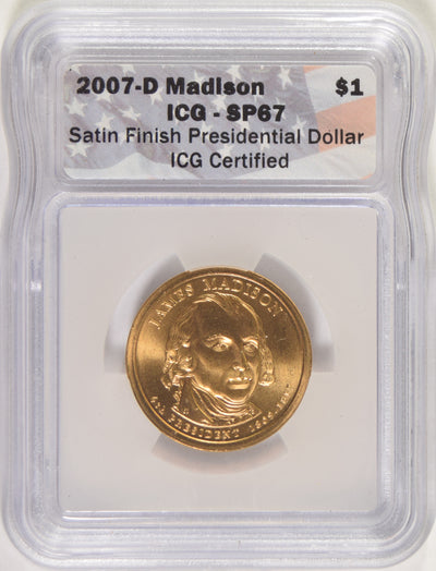 2007-D Madison Presidential Dollar . . . . ICG SP-67