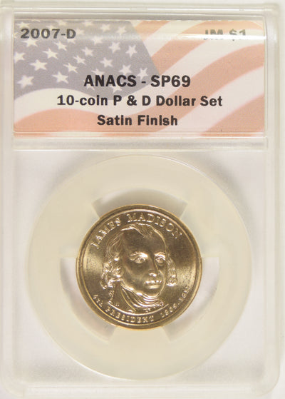 2007-D Madison Presidential Dollar . . . . ANACS SP-69