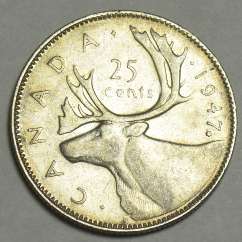 1947 Maple Leaf Canadian Quarter . . . . Extremely Fine