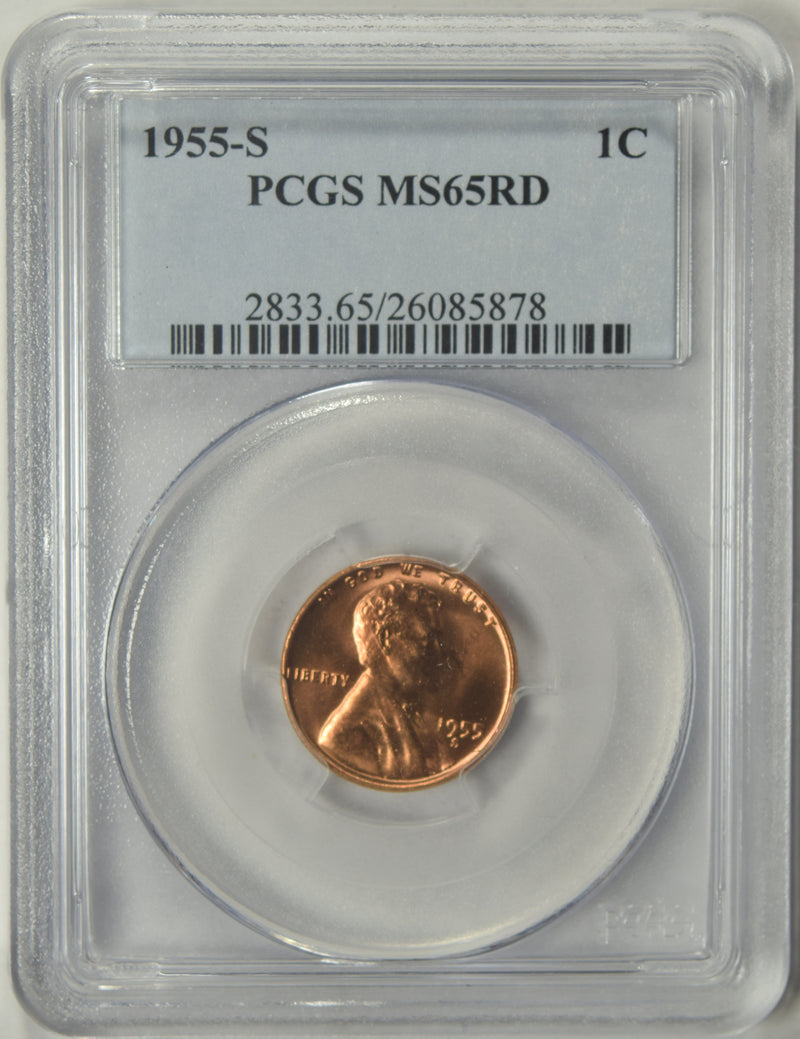 1955-S Lincoln Cent . . . . PCGS MS-65 RD