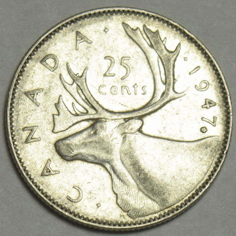 1947 Maple Leaf Canadian Quarter . . . . XF/AU