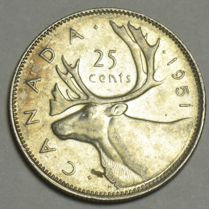 1951 Canadian Quarter . . . . XF/AU