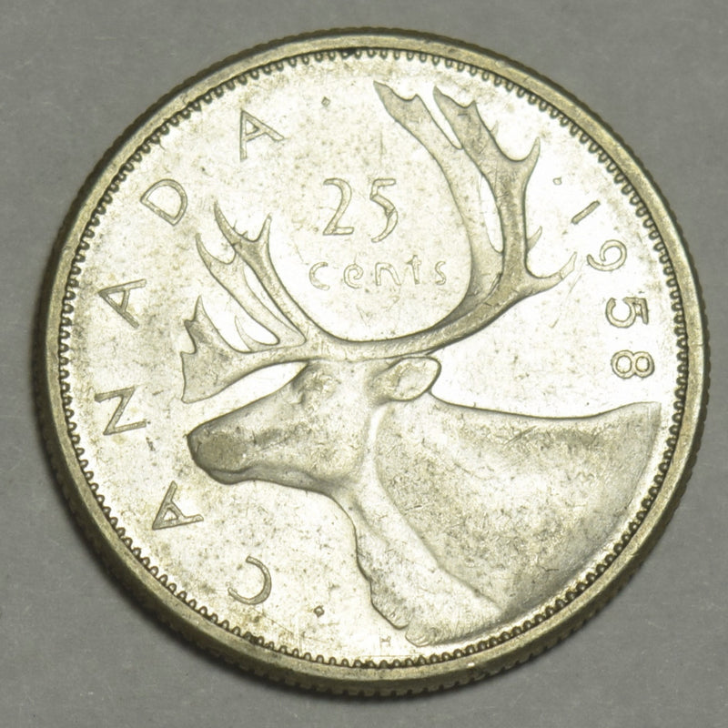 1958 Canadian Quarter . . . . Choice About Uncirculated