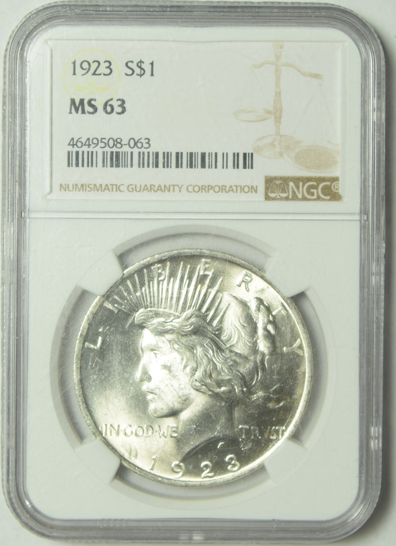1923 Peace Dollar . . . . NGC MS-63