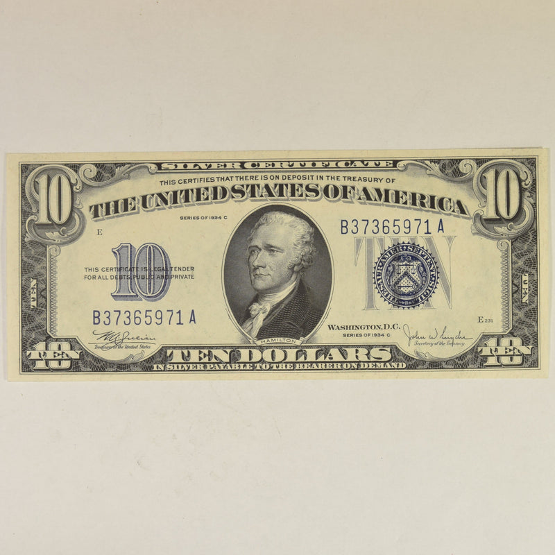 $10.00 1934 C Silver Certificate Fr. 1704 . . . . Superb Crisp Uncirculated