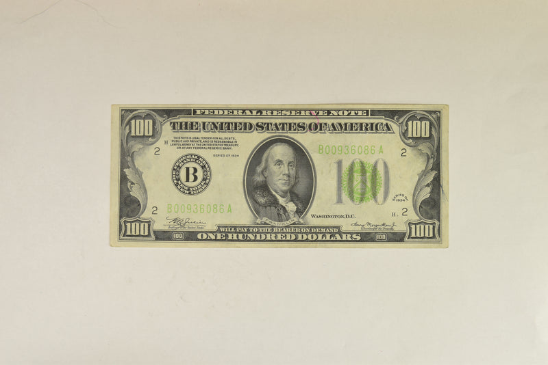 $100.00 1934 Federal Reserve Note . . . . XF/AU