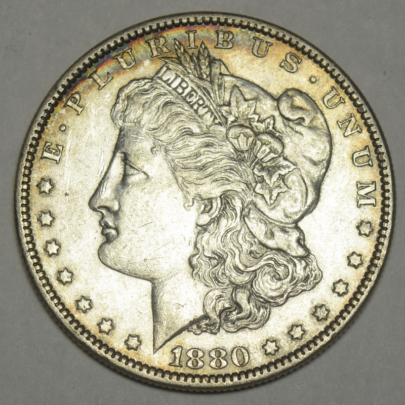 1880-O Micro o Morgan Dollar . . . . Choice About Uncirculated