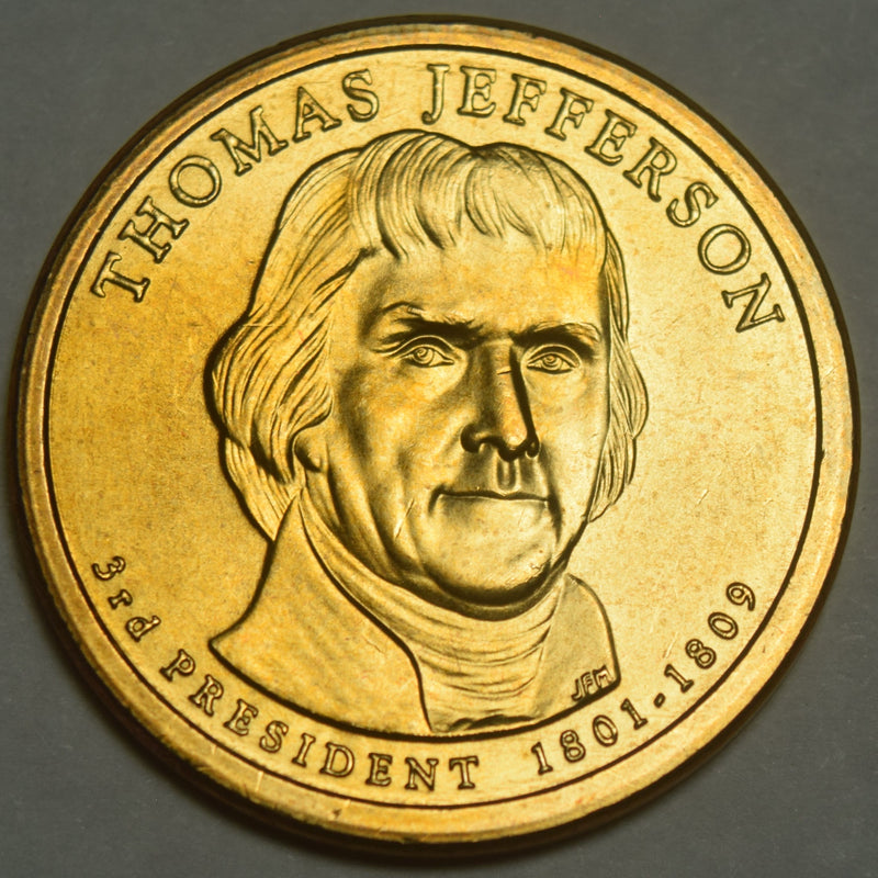 2007 Missing Letter Edge Jefferson Presidential Dollar . . . . Gem Brilliant Uncirculated