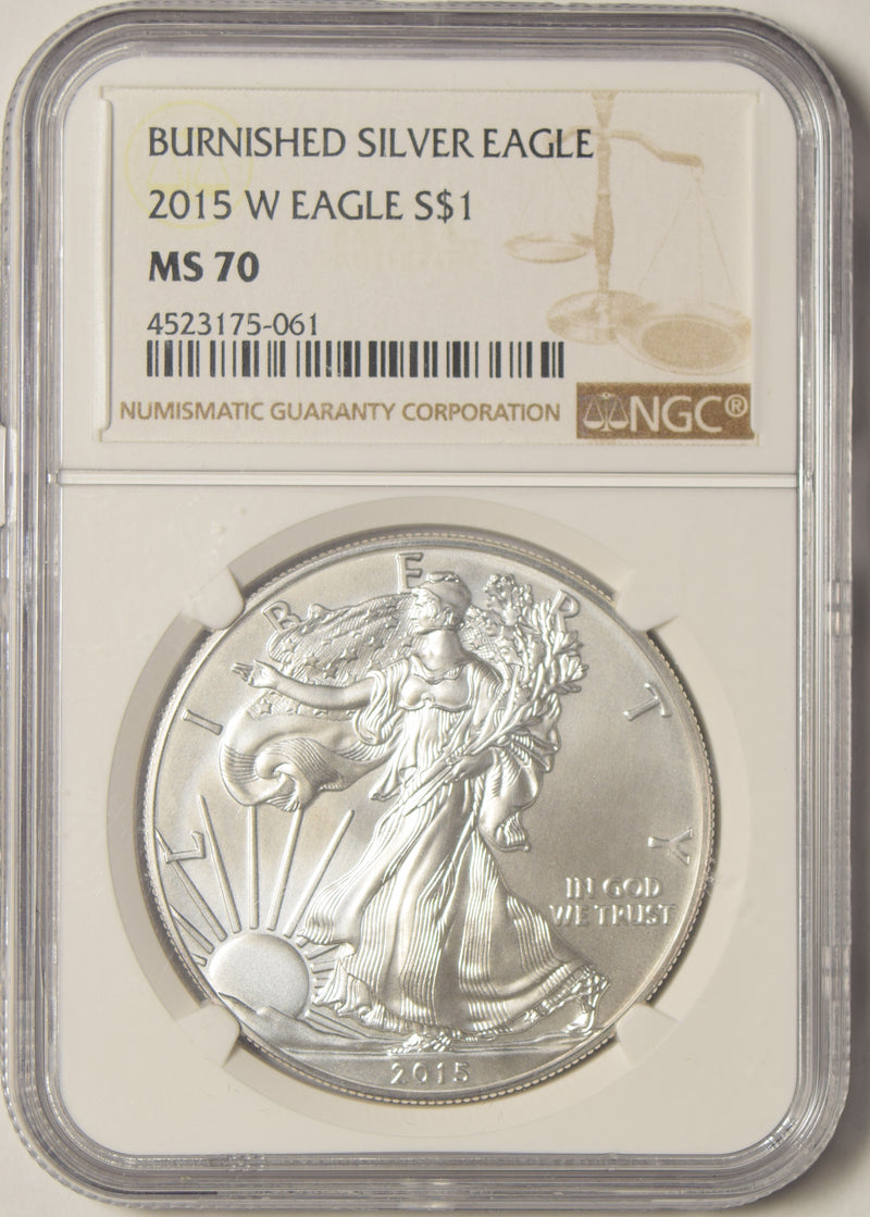 2015-W Burnished Silver Eagle . . . . NGC MS-70