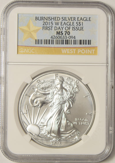 2015-W Burnished Silver Eagle . . . . NGC MS-70 First Day of Issue