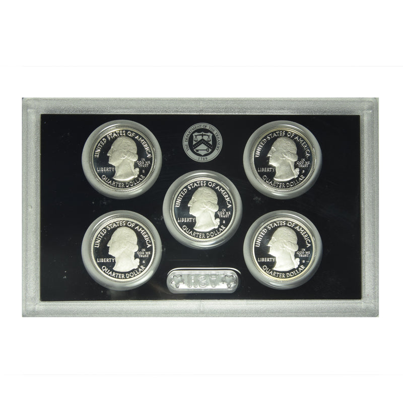 2017-S Silver America the Beautiful Quarter 5-coin Proof Set . . . . Superb Proof Silver