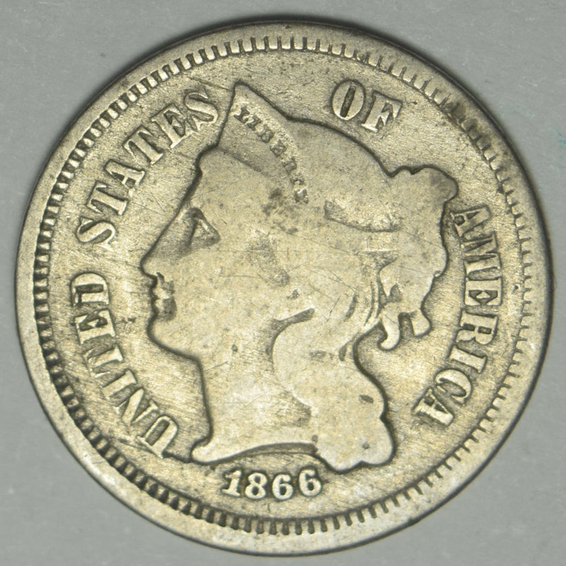 1866 Nickel Three Cent Piece . . . . Fine