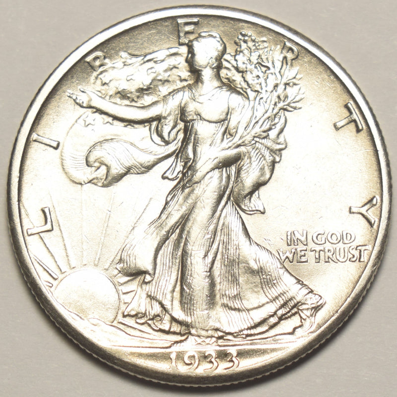 1933-S Walking Liberty Half . . . . Choice About Uncirculated