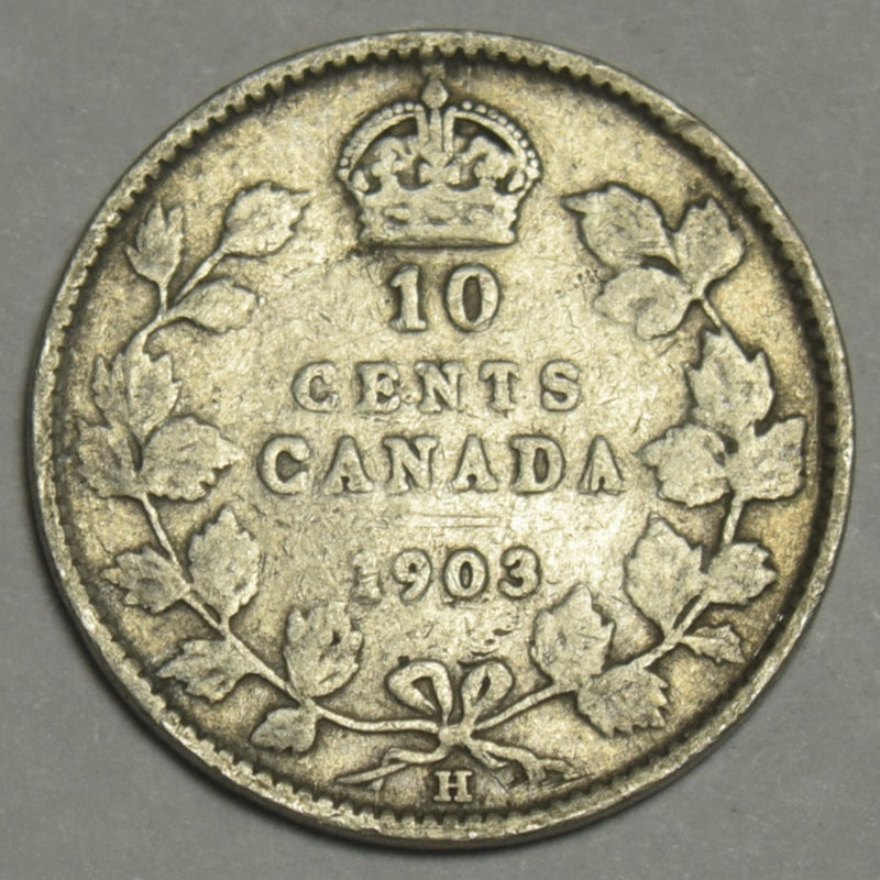 1903-H Small H Canadian 10 Cents . . . . Fine