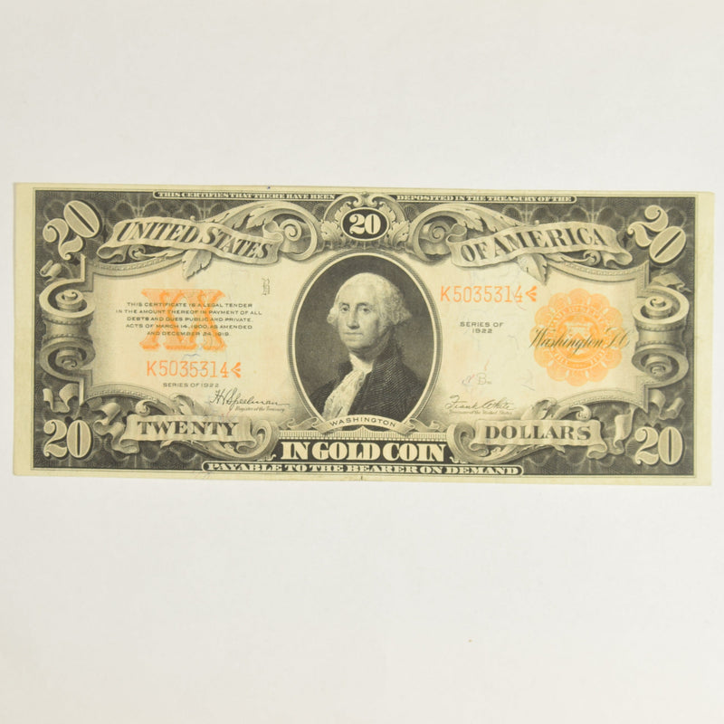 $20.00 1922 Gold Certificate Fr. 1187 . . . . XF/AU